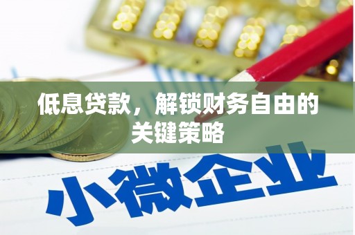 昌邑低息贷款，解锁财务自由的关键策略