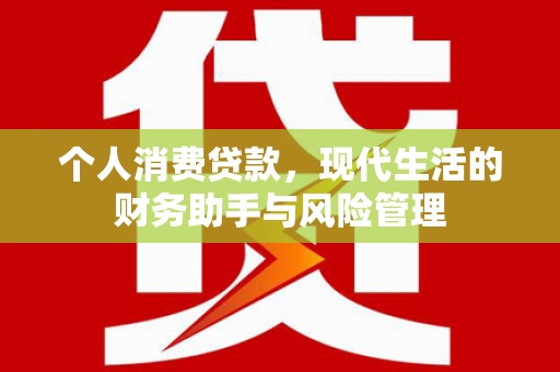 昌邑个人消费贷款，现代生活的财务助手与风险管理