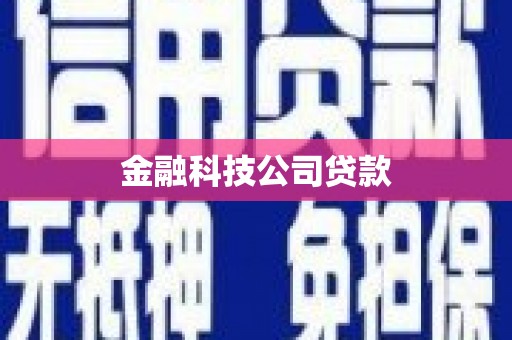 昌邑金融科技公司贷款